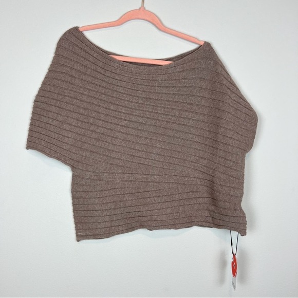Cider Brown Stretch Knit Asymmetrical Sweater Top – Size 2X - Picture 5 of 8